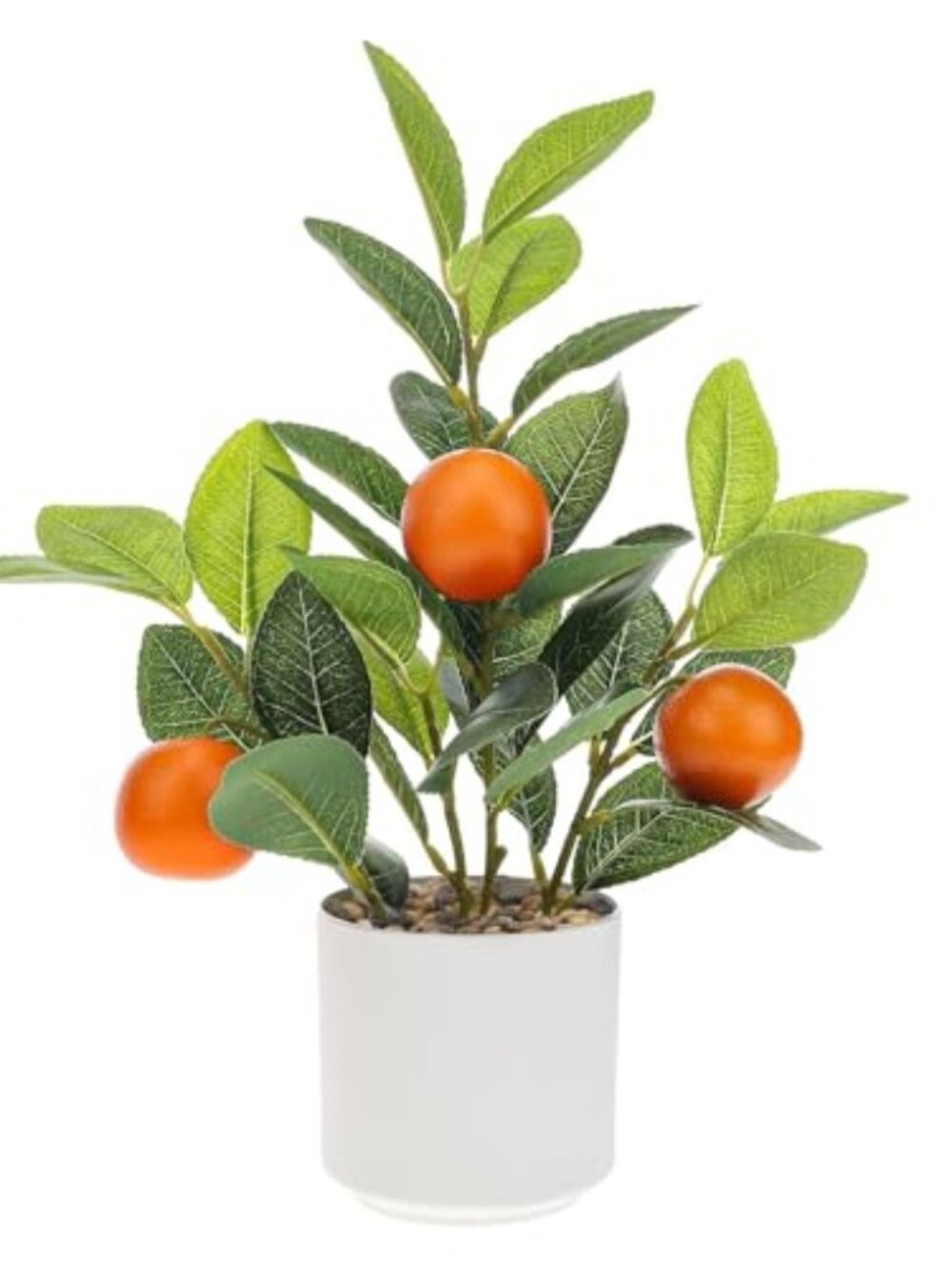 Artificial Orange Plant‎ Potted 14.5inches Small Faux Fruit Orange Tree Bonsai